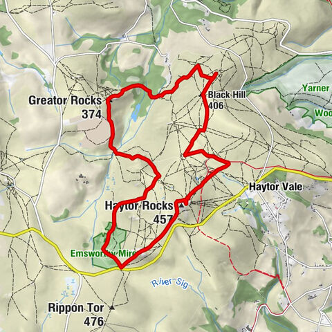 Saddle Tor - Haytor Rocks - Black Hill - Manaton