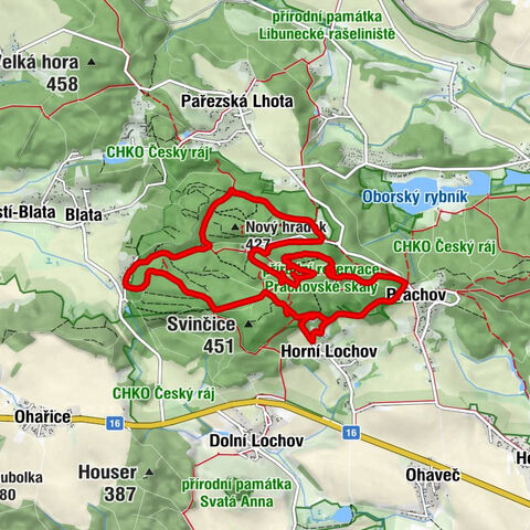 Horní Lochov - Malá Svinčice - Bertova věž zapadní - Bertova věž východní