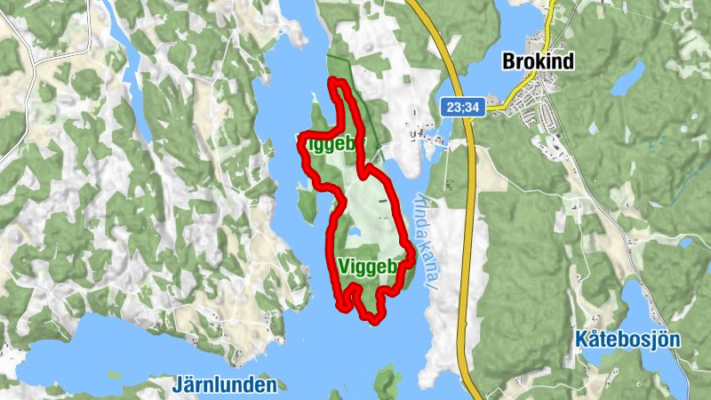 Vårdnäs - Lervikshöjden - Jaktstugeudden raststuga - Viggebysand