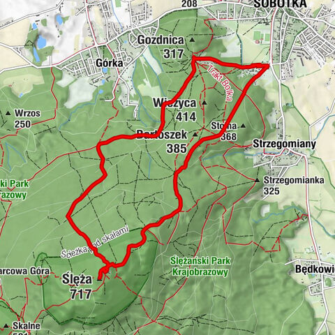 Sobótka - Kościół pw. Nawiedzenia Najświętszej Marii Panny na Ślęży - Ślęża - Dom Turysty PTTK na Ślęży im. R Zmorskiego