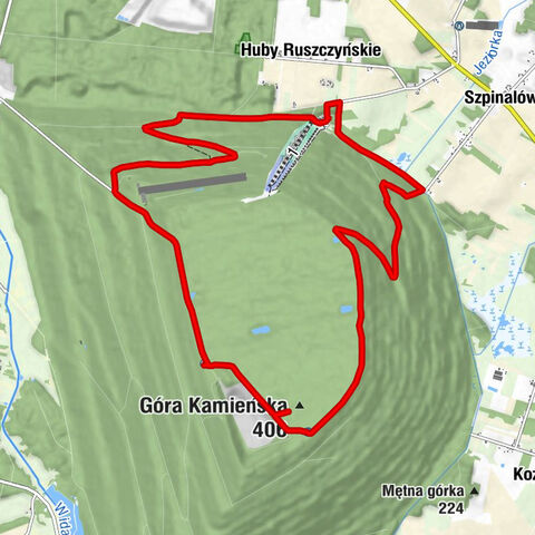 Huby Ruszczyńskie - Punkt widokowy Przy krzyżu - Góra Kamieńska - Restauracja Górska