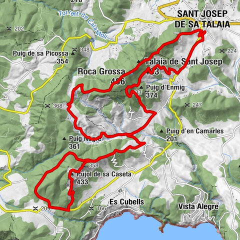 Sant Josep de sa Talaia - Talaia de Sant Josep - Roca Grossa - Pujol de sa Caseta