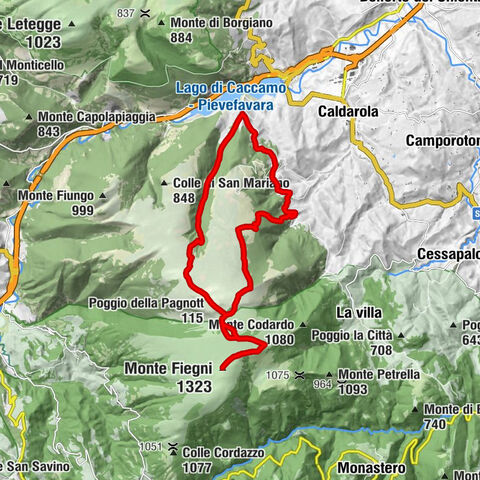 Pievefavera - Poggio della Pagnotta - Monte Fiegni - Picciolo di Rame