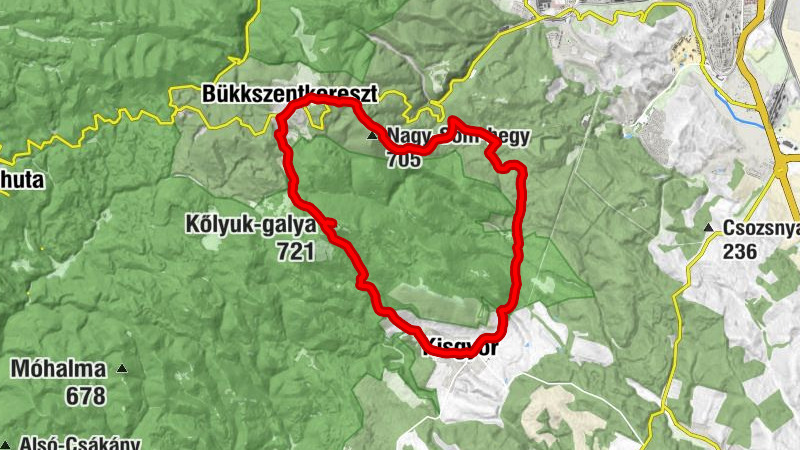 Kisgyőr - Kőlyuk-galya - Szent Kereszt felmagasztalása templom - Sűrű-bérc