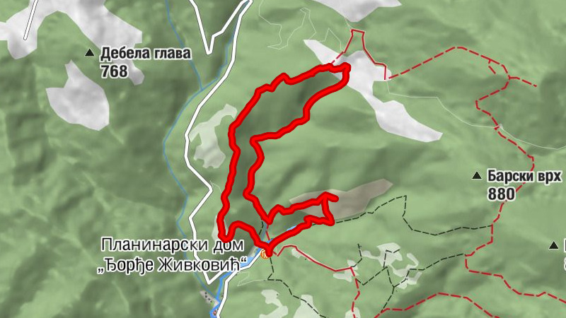 Планинарски дом „Ђорђе Живковић“ - Врело Грзе - Мали Јаворак - Пиштоље