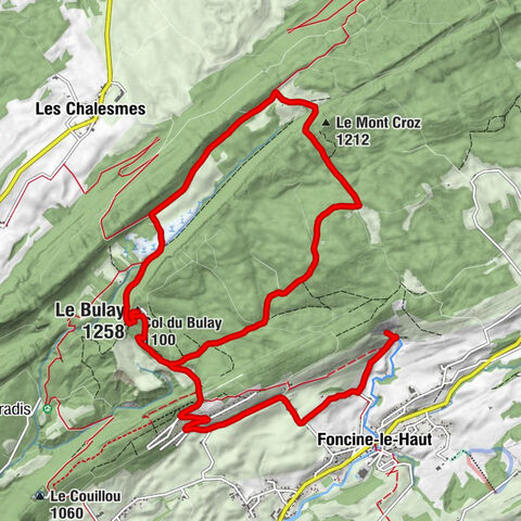 Foncine-le-Haut - Le Mont Croz - Col du Bulay - Le Bulay