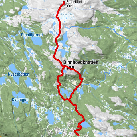 Danebu - Binnhovdknatten - Smørlifjellet