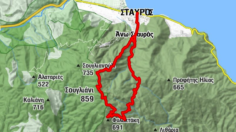 Άνω Σταυρός - Σουγλιάνι - Τσολάκη - Σταυρός