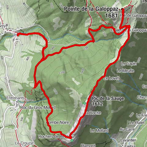 Puygros - Pointe de la Galoppaz - Pic de la Sauge - La Thuile