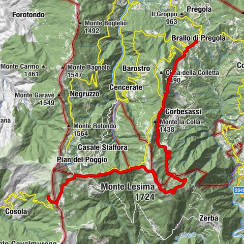 Brallo di Pregola - Monte Lesima - Monte Tartago - Rifugio quattro province