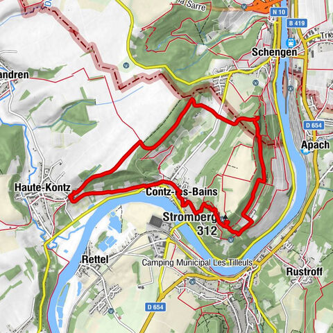 Haute-Kontz - Église Saint-Hubert - Stromberg - Schliwerberg