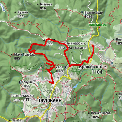 Дивчибаре - Љути крш - Пејар - Планинарски дом „На пољани“