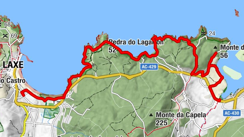 Canduas - Punta do Cabaio - Pedra do Lagartón - As Casas Baratas