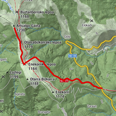 Baztan - Enekorriko lepoa - Artsalgo Gaina - Otarrabizkarrako lepoa