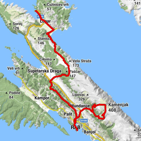 Lopar - Rab - Kamenjak - Banjol