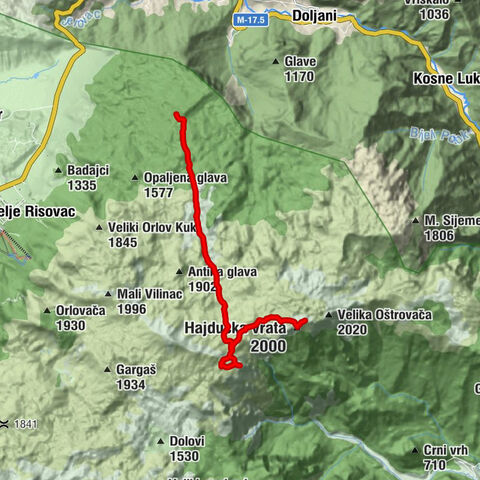 Općina Jablanica - Pl. dom Vilinac - Hajdučka vrata - Drinača / Trinjača