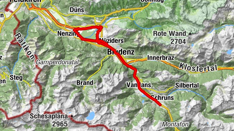 Tschagguns - Vandans - Bludenz - St. Anna