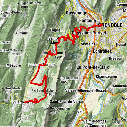 Grenoble - Bouchayer-Viallet - Seyssinet-Pariset - Villard-de-Lans