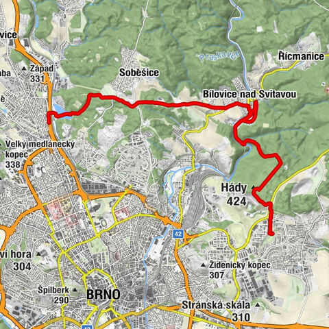 Židenice - Hády - svatý Cyril a Metoděj - Řečkovice
