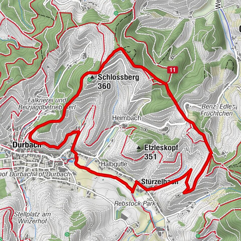 Unterspring - Schlossberg - Brandstetter Kapelle - Durbach