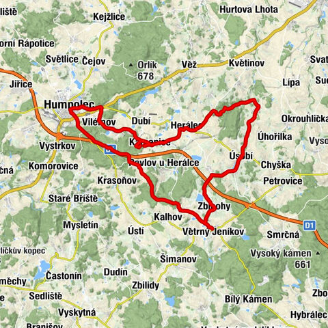 Humpolec - Motorest Pod hradem - Rozkoš - Jámy