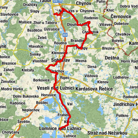 Lomnice nad Lužnicí - Eden - U Kačerů - Sezimovo Ústí