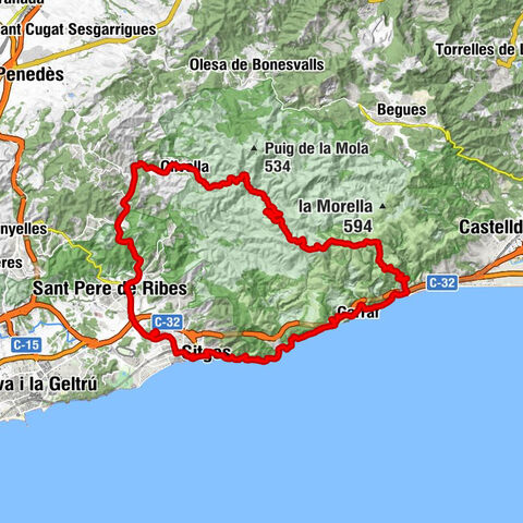Cova del Vell Marí - Puig d'en Vinyals - la Creueta dels Aragalls - Sitges