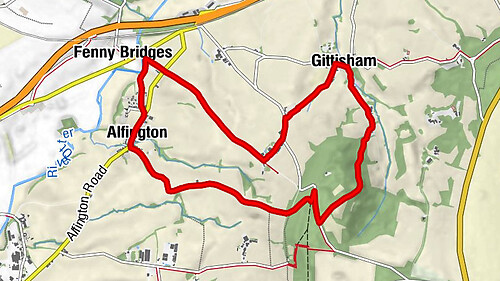 Gittisham - Fenny Bridges - Westgate Hill - St Michael's