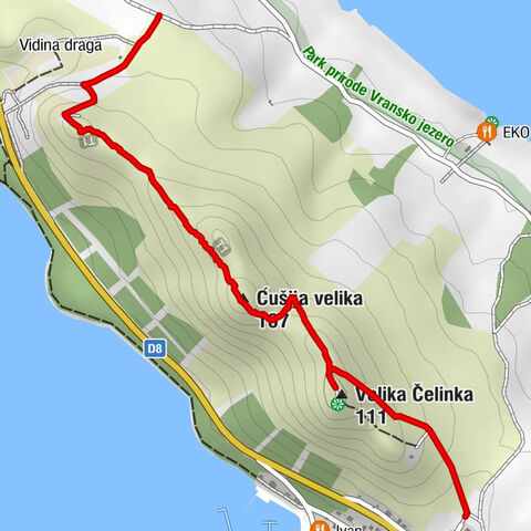 Zadarska županija - Ćušija velika - Velika Čelinka - Drage