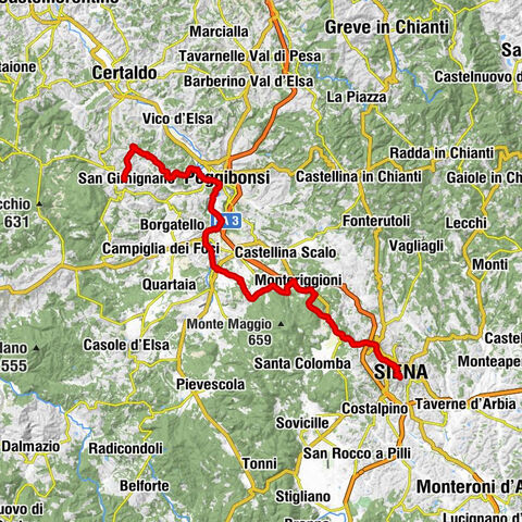 San Gimignano - Poggio il Crocino - Poggio Rotondo - Siena
