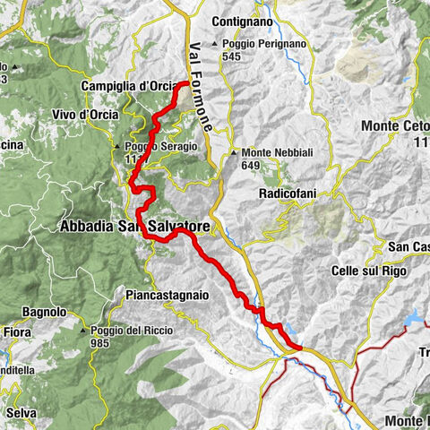 Castiglione d'Orcia - Chiesa di Santa Croce - Chiesa di San Leonardo - Chiesa di Santa Elisabetta d'Ungheria