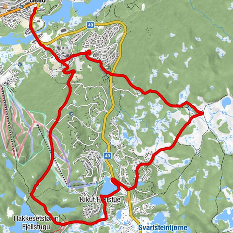 Geilo - Hakkesetstølen Fjellstugu - Kikut - Vestlia