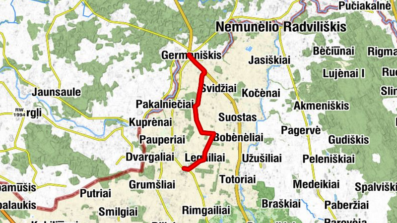 Skaistkalne - Germaniškis - Gužai - Tylinava