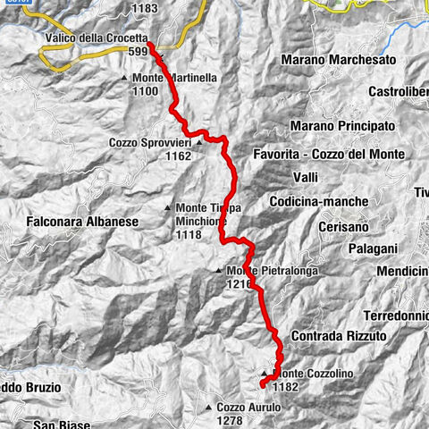 Valico della Crocetta - Monte Pietraferruggia - Bivio di Croce Coperta - Mendicino