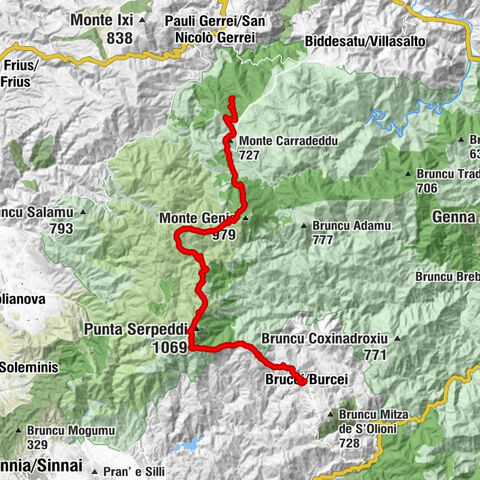 S' Arritzolu - Bruncu sa Conca Figu Erga - Bruncu Senzu - Agriturismo su Niu de s'Achili