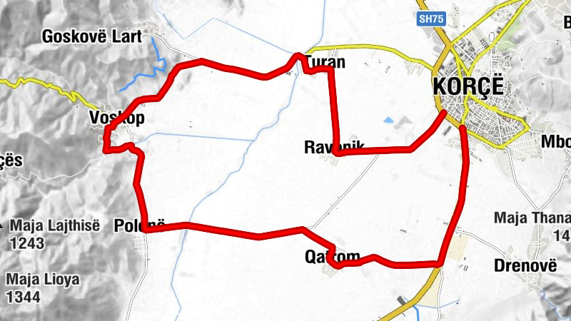 Korçë - Qatrom - Polenë - Voskop