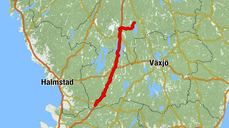 Markaryd - Gisslagårdsås - Hjortsberg - Nydala