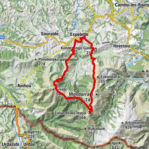 Espelette - Antcaigo Lephona - Hirukurutzeta - Zuharretako lepoa