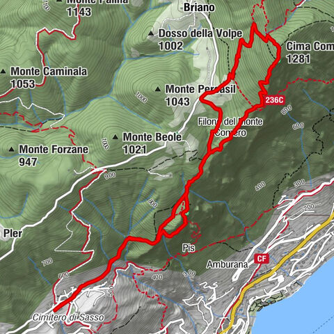 Da Pisturi - Sasso - Cima Comer - Rifugio Alpini di Gargnano