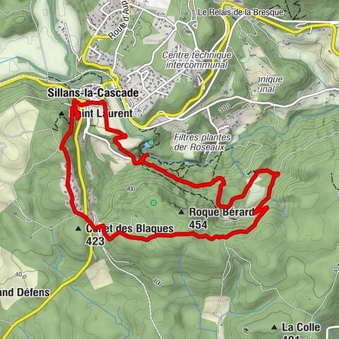 Sillans-la-Cascade - Collet des Blaques - Église Saint-Étienne - Restaurant Le Pins