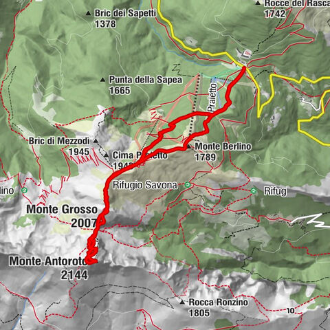Monte Grosso, monte Antoroto, Alpi Liguri.