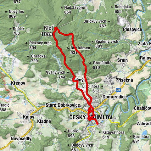Horní Brána - svatý Vít - Kleť - Horská chata Kleť