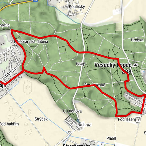 Pardubice - Spojil - Bor u Veské - Veská