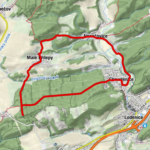 Malé Přílepy - Nenačovice - Chrustenice - Rozhledna Lhotka