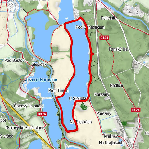 Vlkov nad Lužnicí - Proti Tůním - Horusická pískovna - U Sloupku