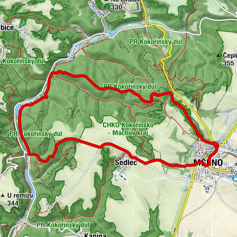 U Pokliček - Mšeno - Droužkovské sedlo - svatý Martin