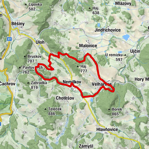 Velhartice - Kaple sv. Marty - Nemilkov