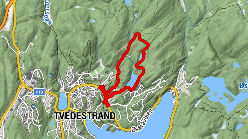 Tvedestrand - Kollåsen - Svarttjenn