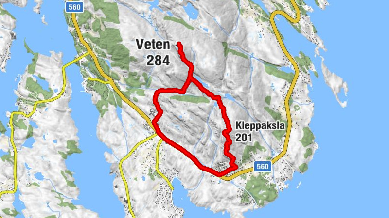 Øygarden - Kleppaksla - Veten - Lauvåsen