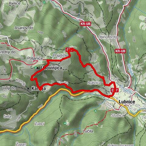 Lubnice - Pojatište - Vodotres - Zatrlje